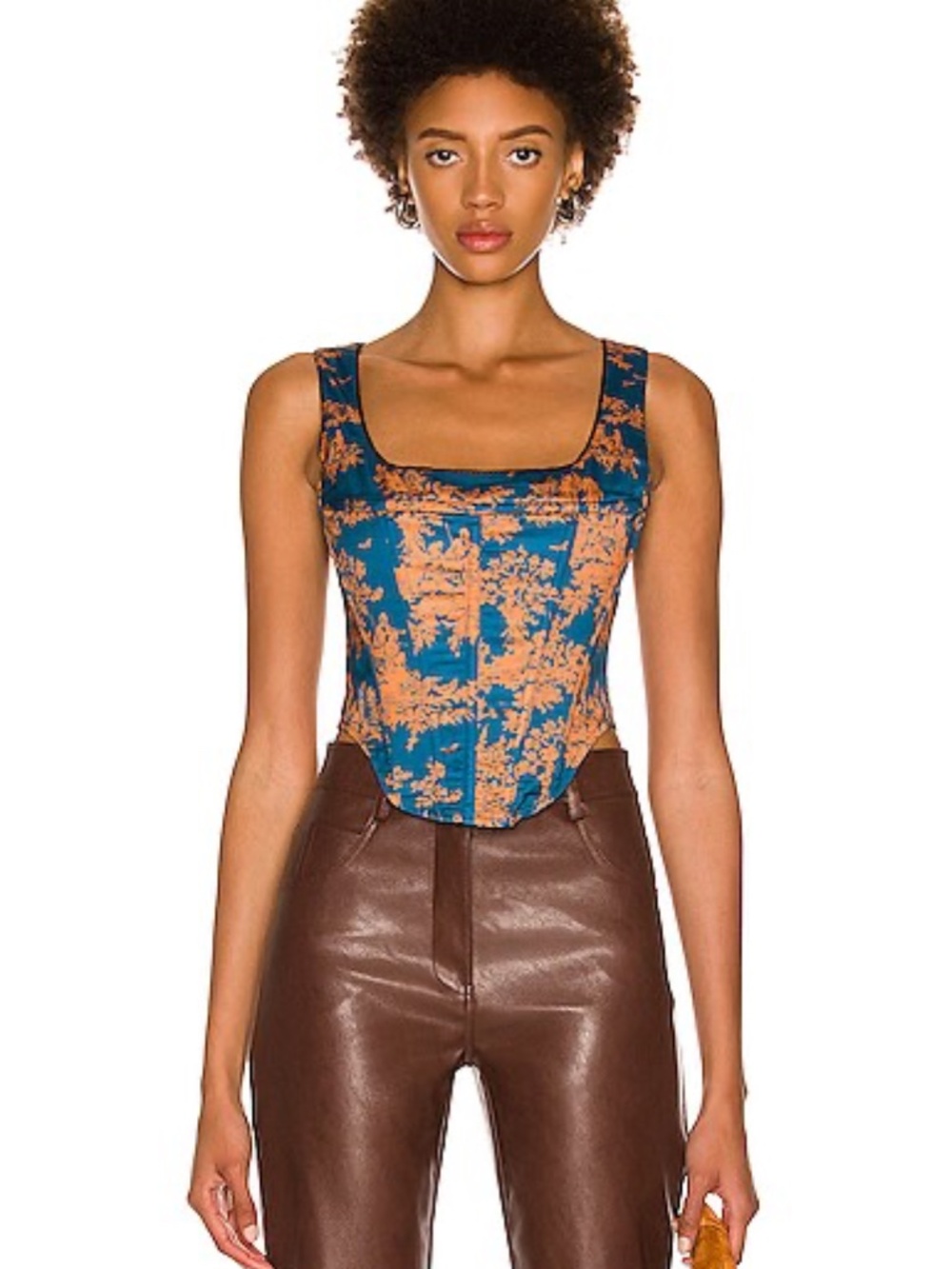 Miaou Blue and Orange corset Top